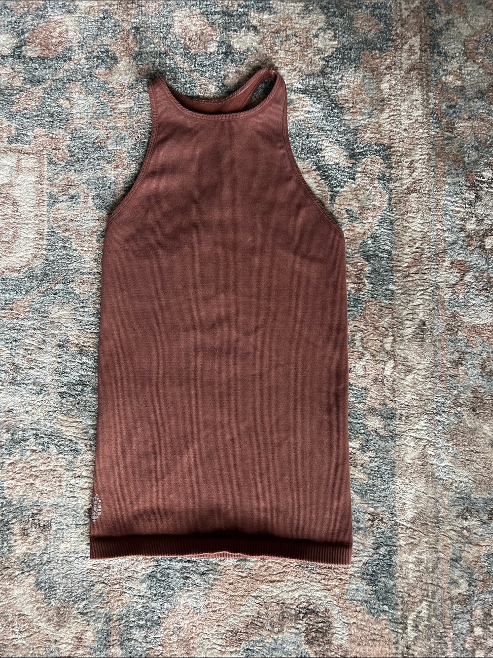 FP Movement Ribbed High Neck Tank - Rust Brown
